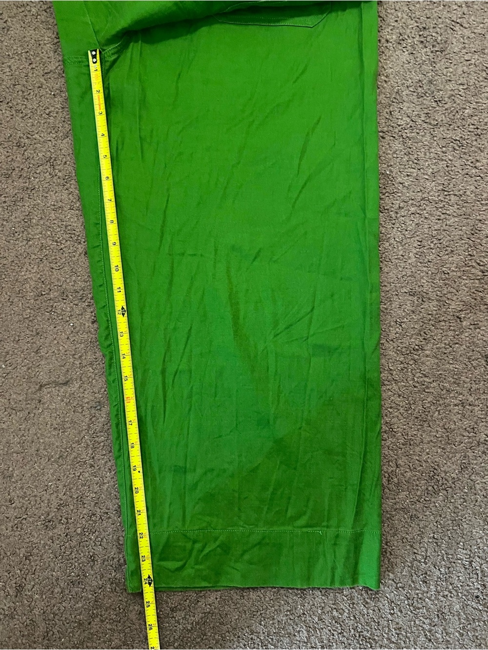 Anthropologie By Maeve The Colette Linens Crop Wide-Leg Green Pants Size 16 - Picture 9 of 13